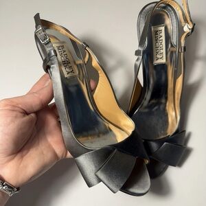 Badgley Mischka Metallic Slingback Heels, size 8.5